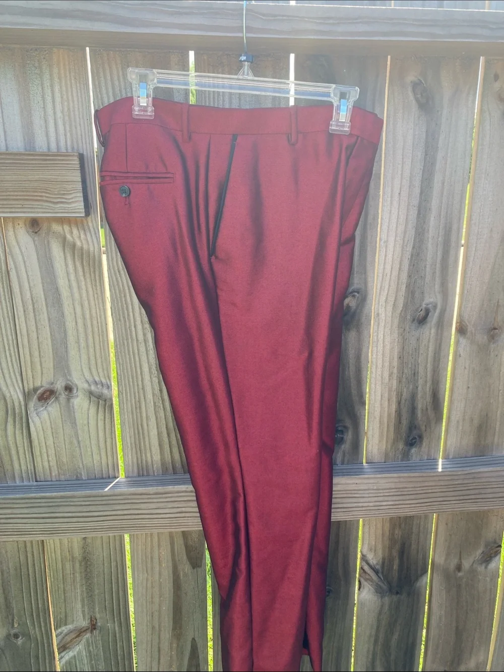INC International Concepts Wine Red Blazer with Black Trim & Matching Pants